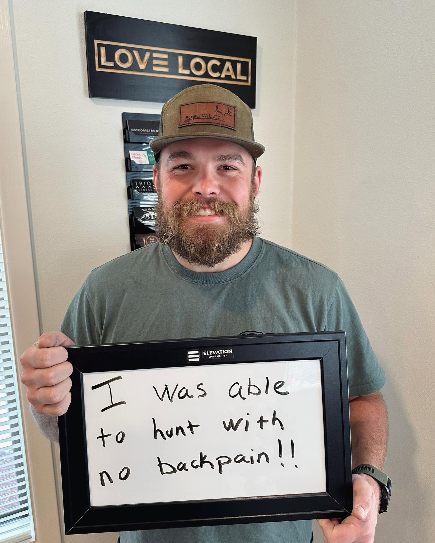 Bend patient — hunting with no back pain